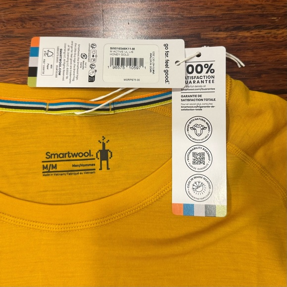 Smartwool Men's Active Ultralite Long Sleeve Active shirt Tshirt size medium NWT - Picture 2 of 8